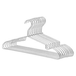 10 Pack Heavy Duty Aluminum Alloy Coat Hangers-Sliver