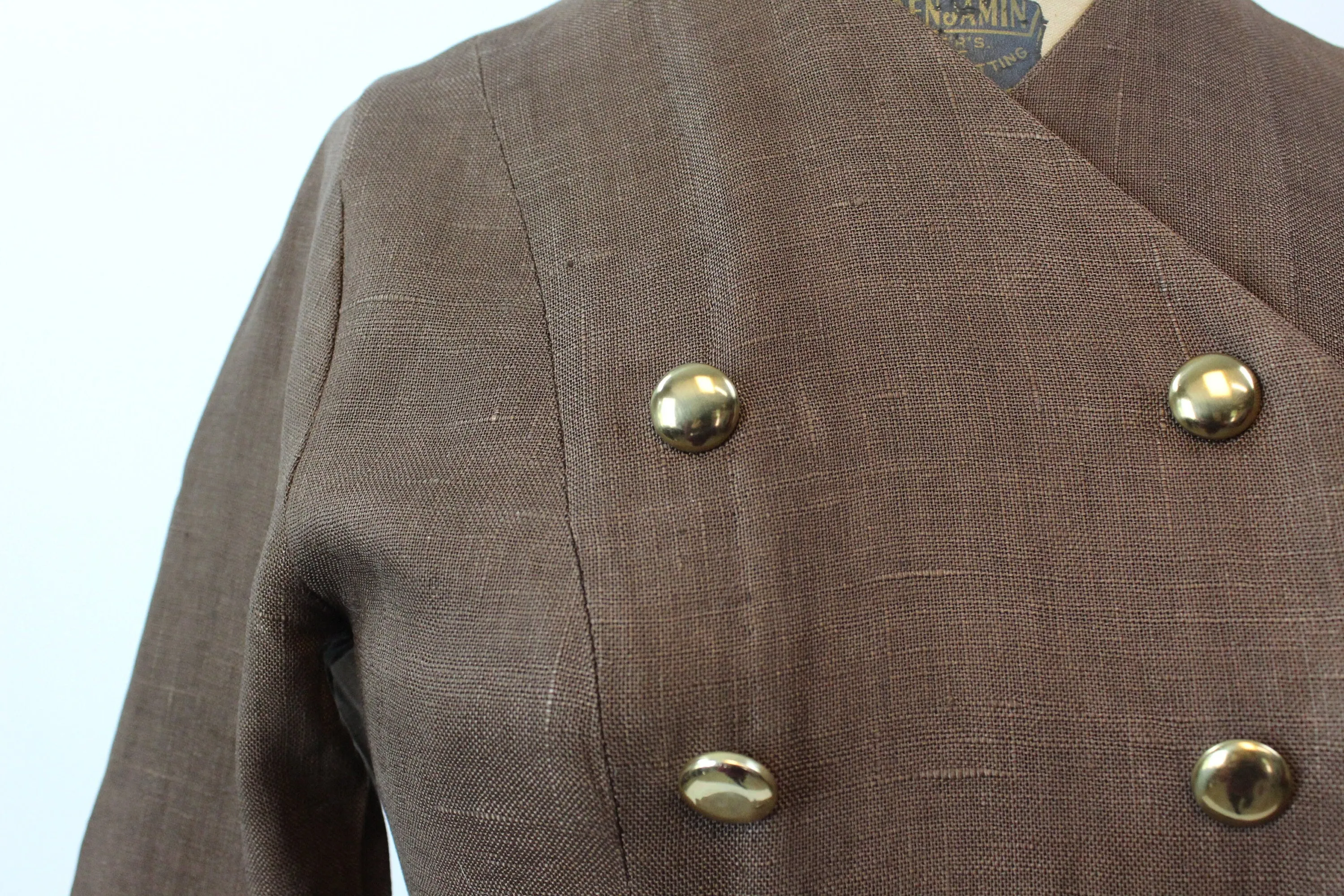 1940s SUMMER LINEN SUIT jacket and skirt xs | new spring summer