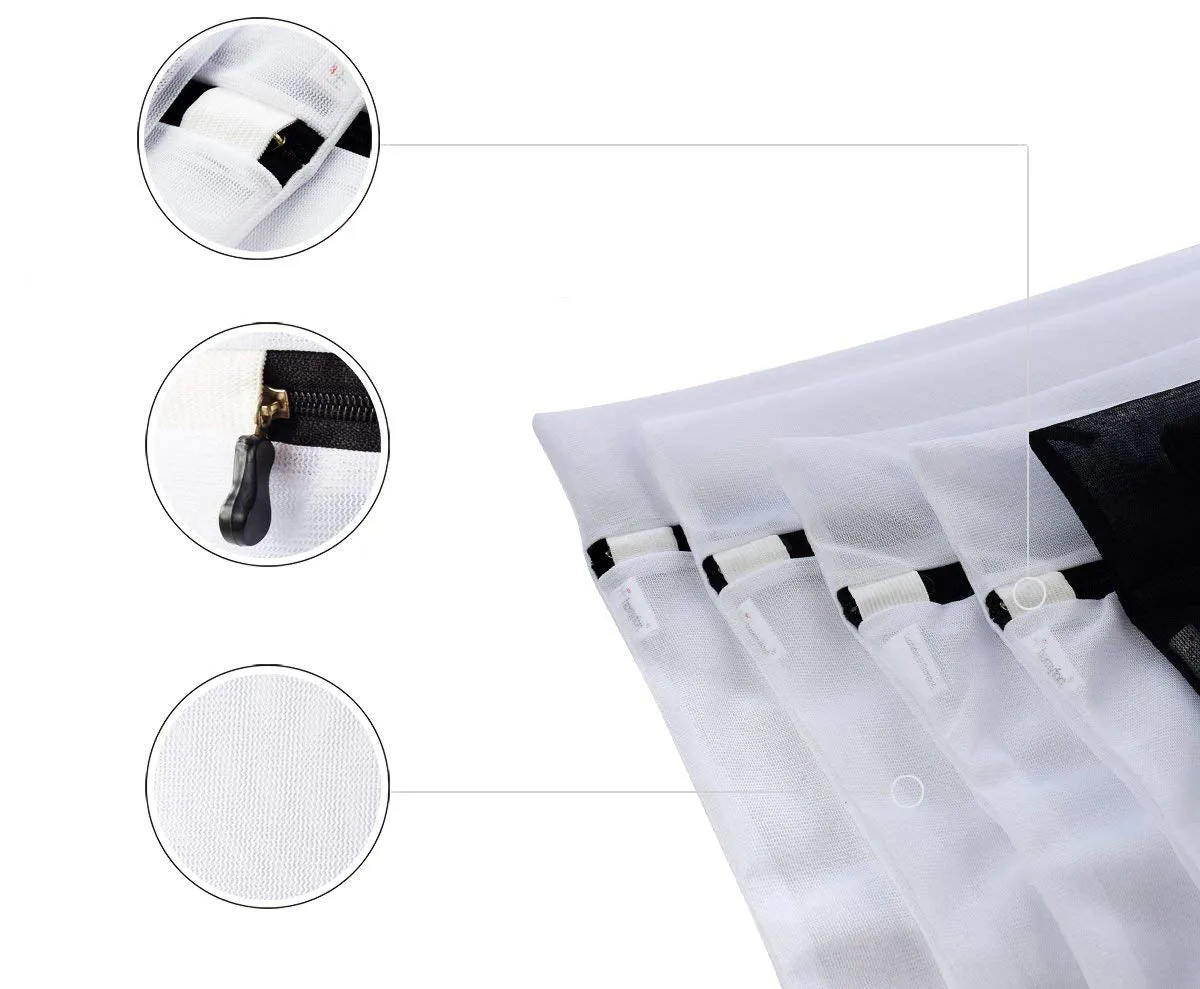 7Pcs Mesh Laundry Bags with Premium-Black