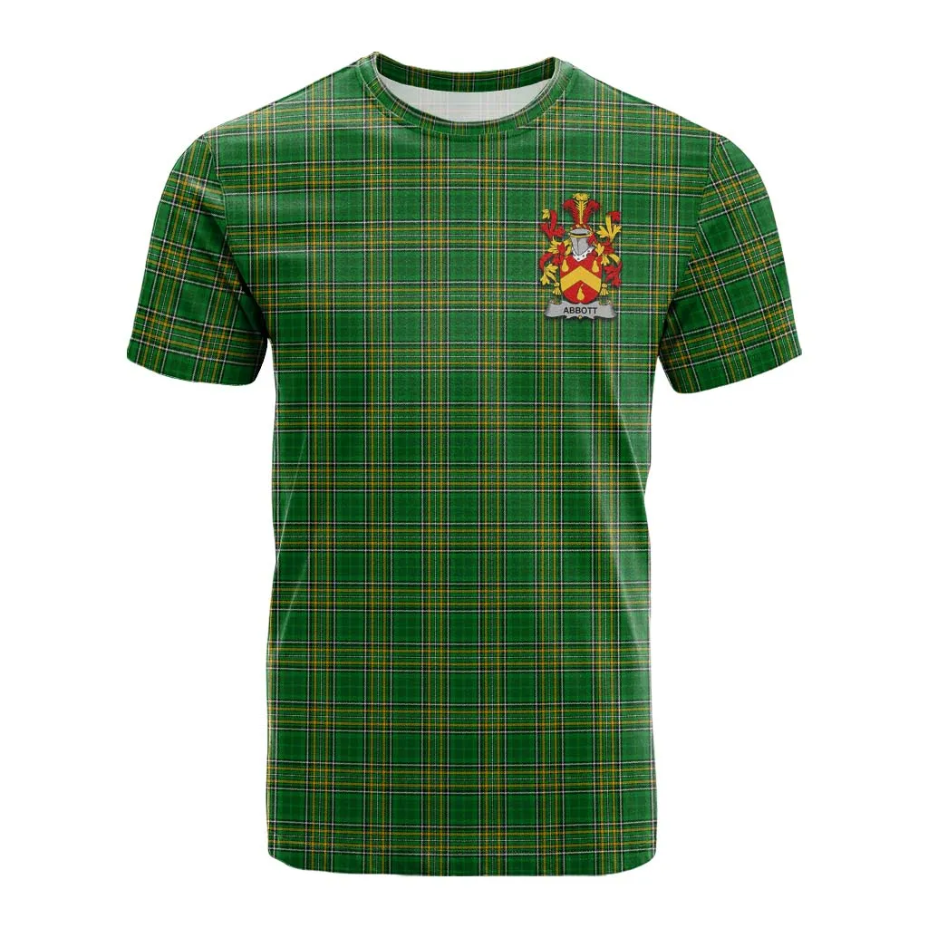 Abbott Irish Clan Tartan Cotton T-shirt with Coat of Arms