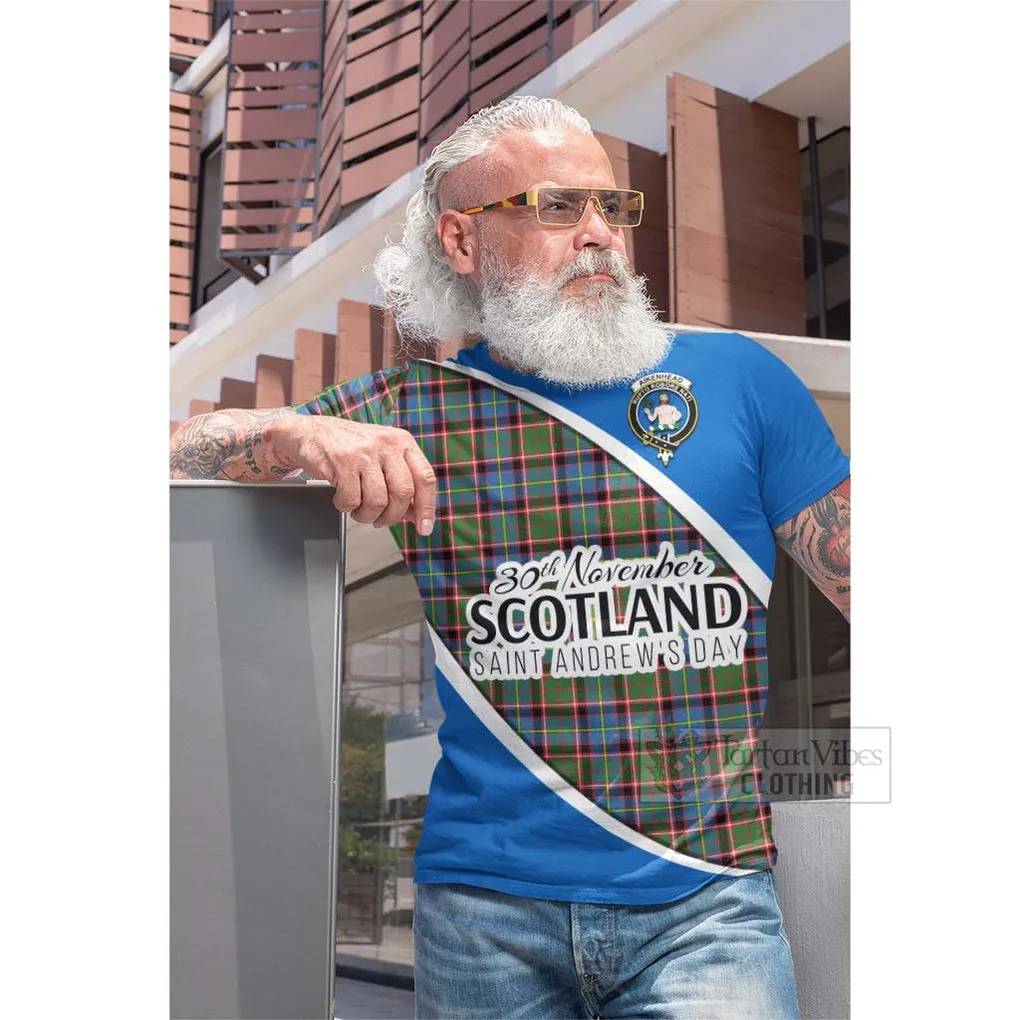 Aikenhead Family Crest Tartan Cotton T-shirt Celebrate Saint Andrew's Day in Style