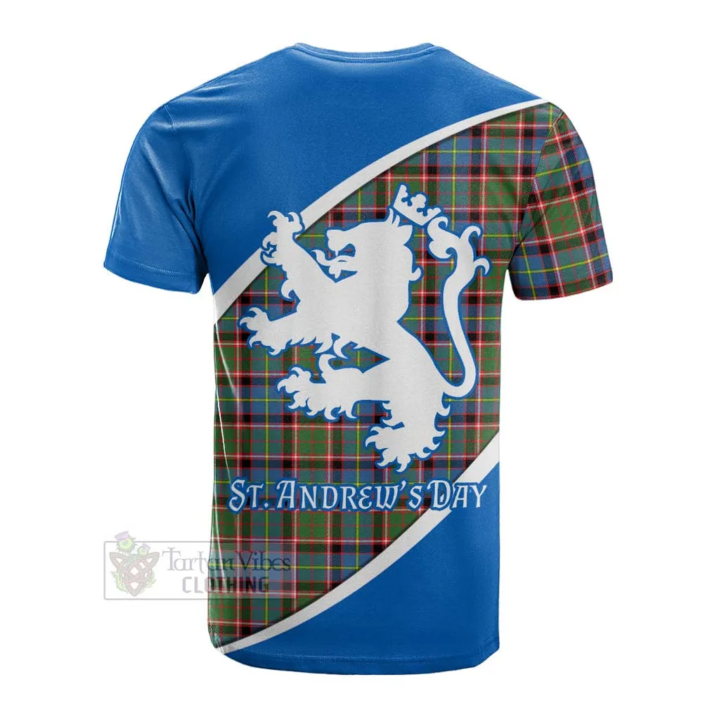 Aikenhead Family Crest Tartan Cotton T-shirt Celebrate Saint Andrew's Day in Style