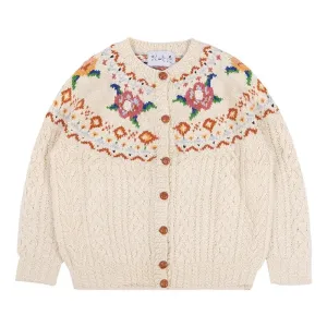 Autumn New Sweet Mori Style Handmade Embroidered Sweater Coat Round Neck Long Sleeve Cardigan Sweater C-176