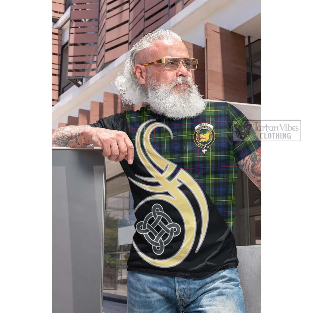 Bailey Modern Tartan Cotton T-shirt with Family Crest and Celtic Symbol Style