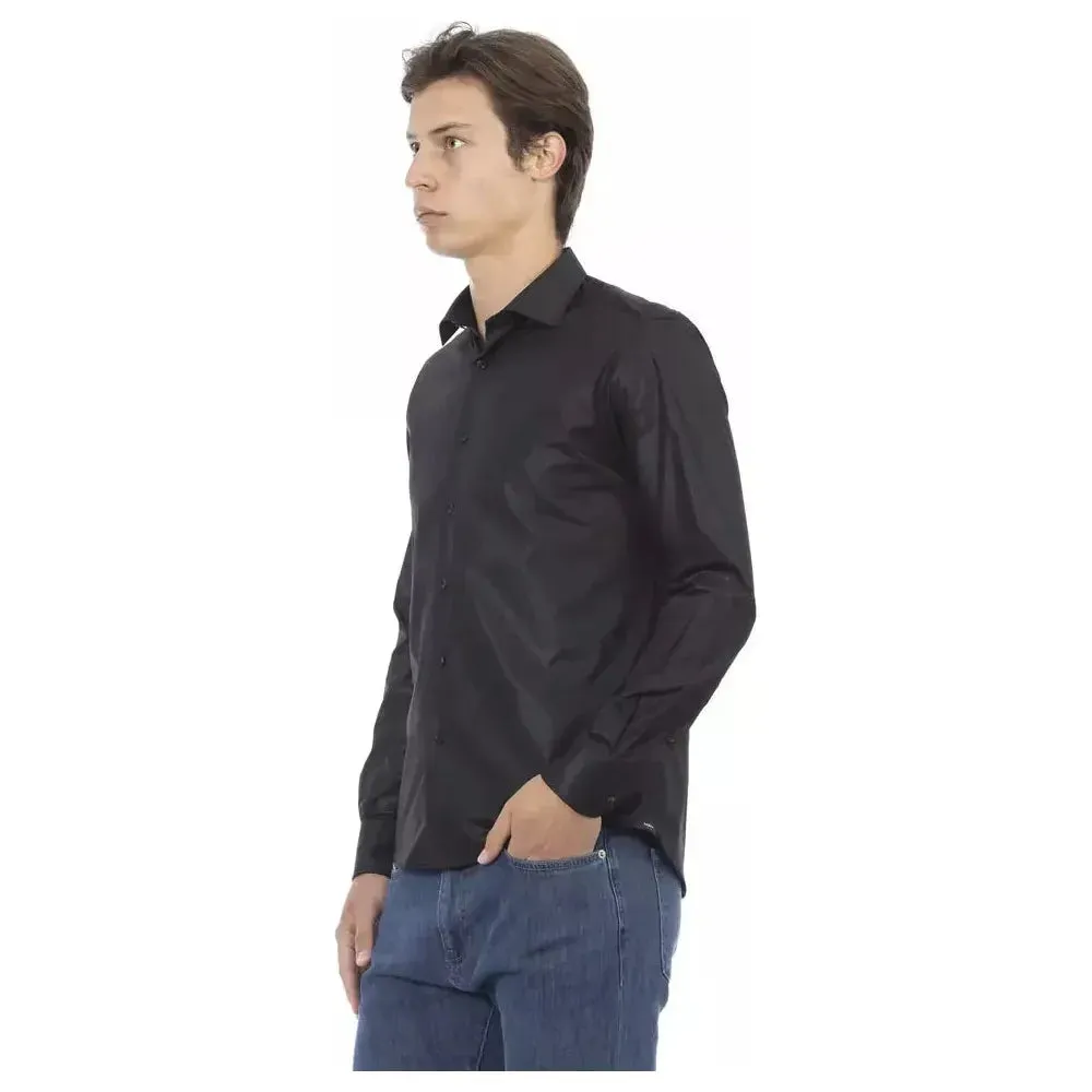 Baldinini Trend Black Polyester Men Shirt