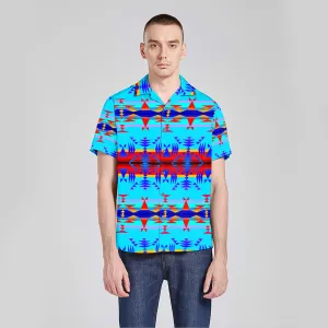 Between the Mountains Blue Button Up Silk Shirt