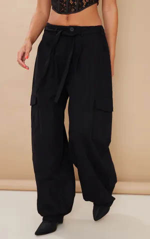 Black Baggy Low Rise 90’S Cargo Pants