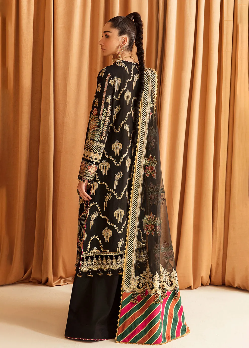 Black Pakistani Palazzo Suit | Ayzel | Fleur De Lis Formals’23 | Zenith