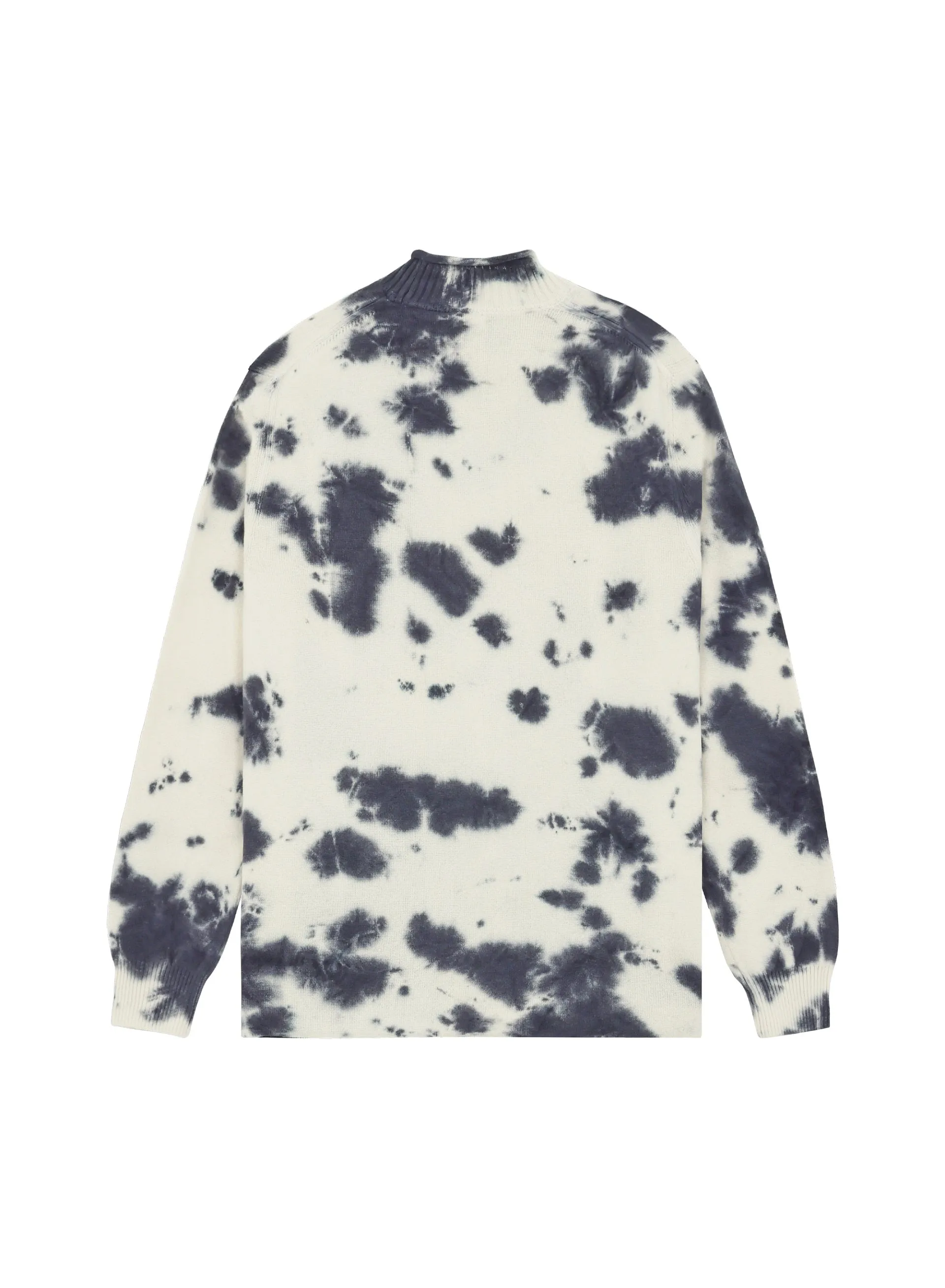 Black Tie-Dye Cashmere Knit Sweater