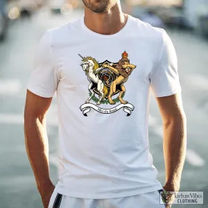 Borthwick Family Crest Cotton Men's T-Shirt with Scotland Royal Coat Of Arm Funny Style