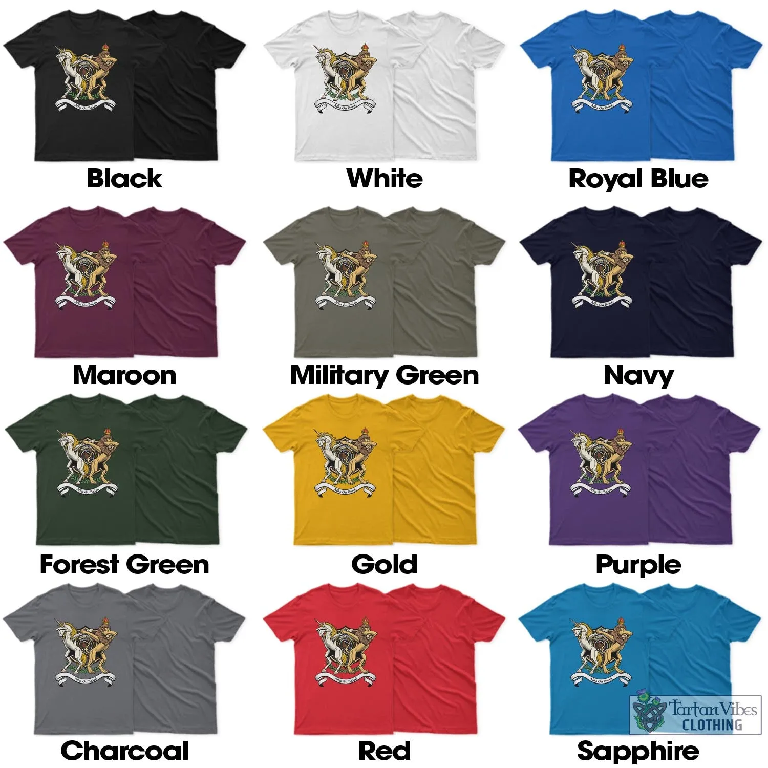 Borthwick Family Crest Cotton Men's T-Shirt with Scotland Royal Coat Of Arm Funny Style