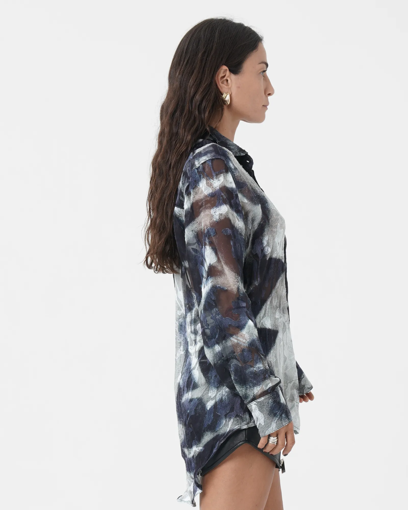 Burn Out Zebra Silk Shirt