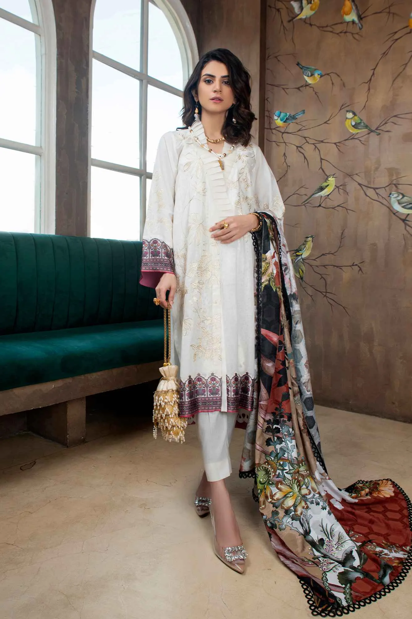 Chandelier by Mystique Unstitched 3 Piece Festive Lawn Collection'2022-FC-01