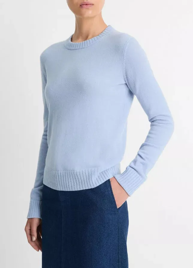 Classic Cashmere Crewneck- Porcelain Blue