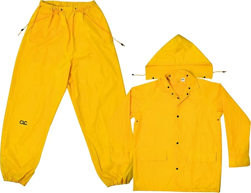 CLC R102M Rain Suit, M, 170T Polyester, Yellow, Detachable Collar :EA: QUANTITY: 1