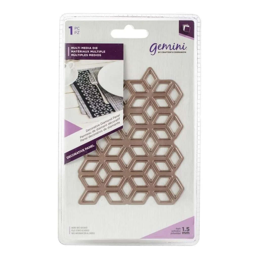 Crafter's Companion - Gemini Multi-Media Decorative Panel Die Diamond Panel 4.3 inch X3.4 inch*