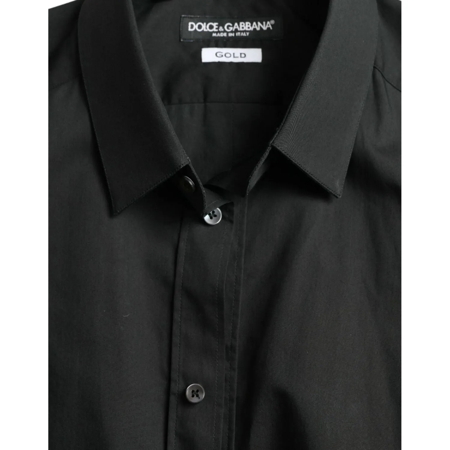 Dolce & Gabbana Elegant Slim Black Silk Blend Dress Shirt