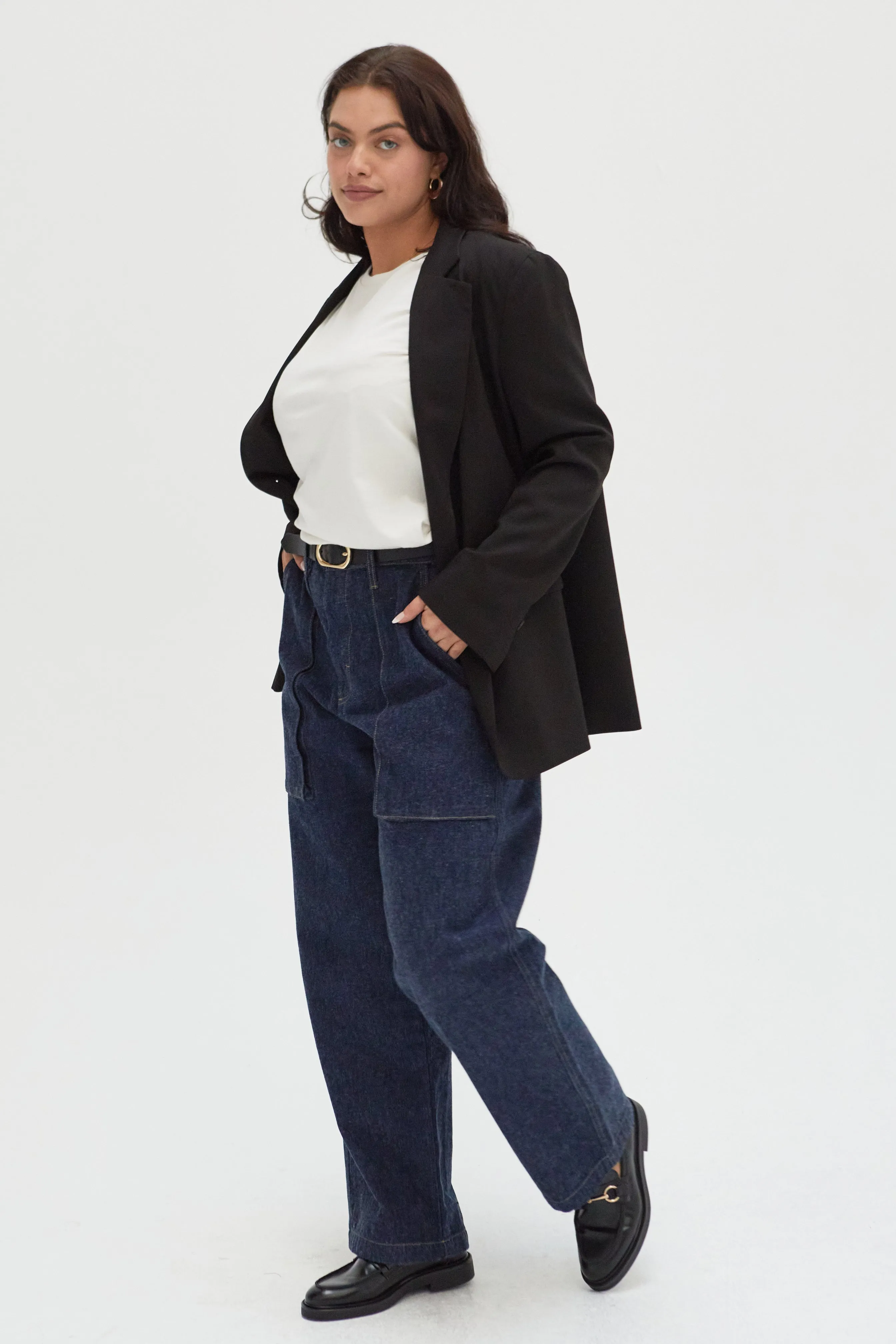 Easton Wide Leg Mid Rise Jean Timbers