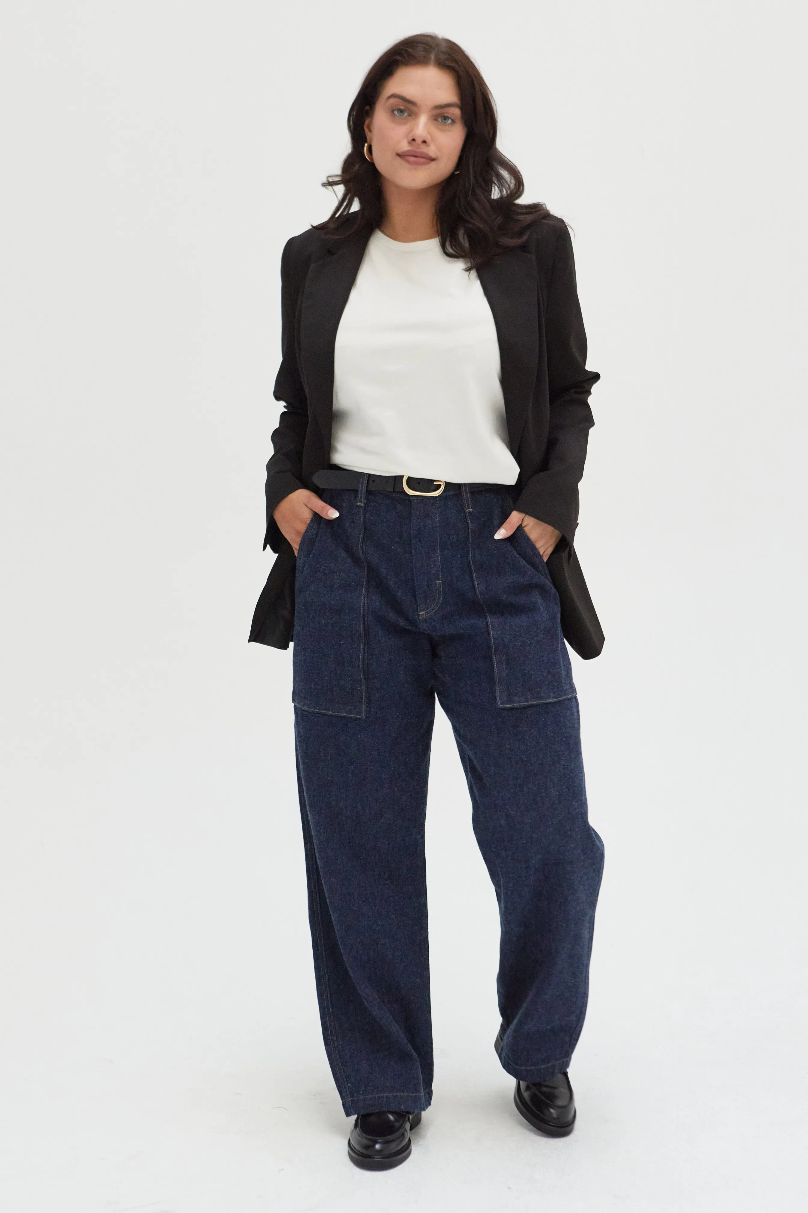 Easton Wide Leg Mid Rise Jean Timbers