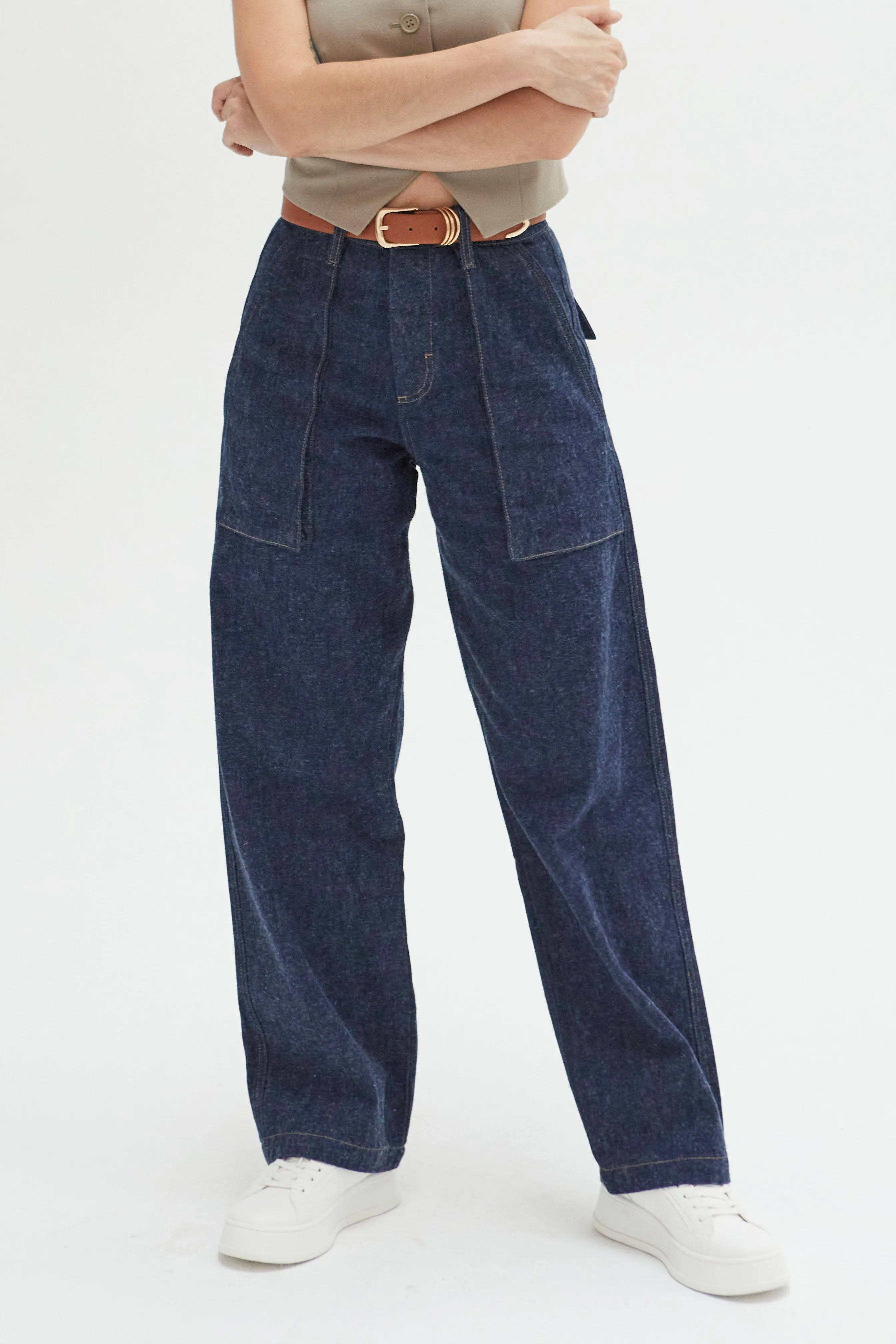 Easton Wide Leg Mid Rise Jean Timbers