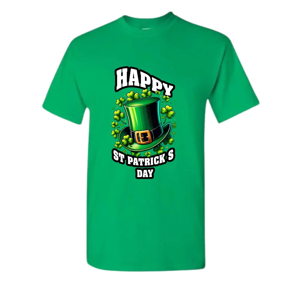 Emerald Green St. Patrick's Day Top Hat & Shamrocks T-Shirt