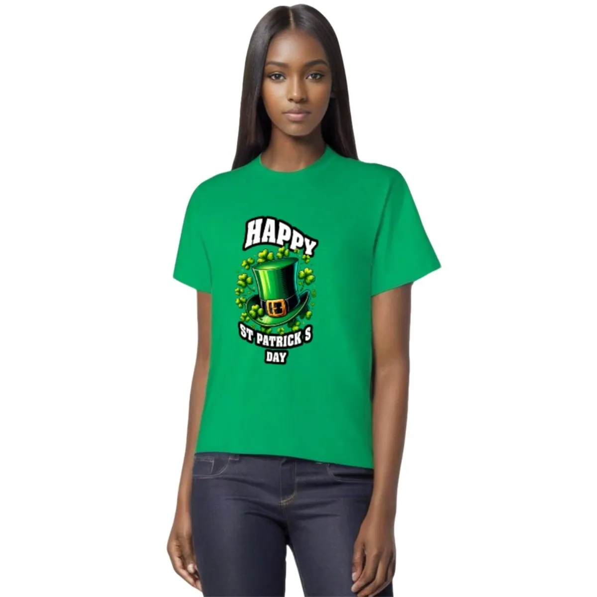 Emerald Green St. Patrick's Day Top Hat & Shamrocks T-Shirt