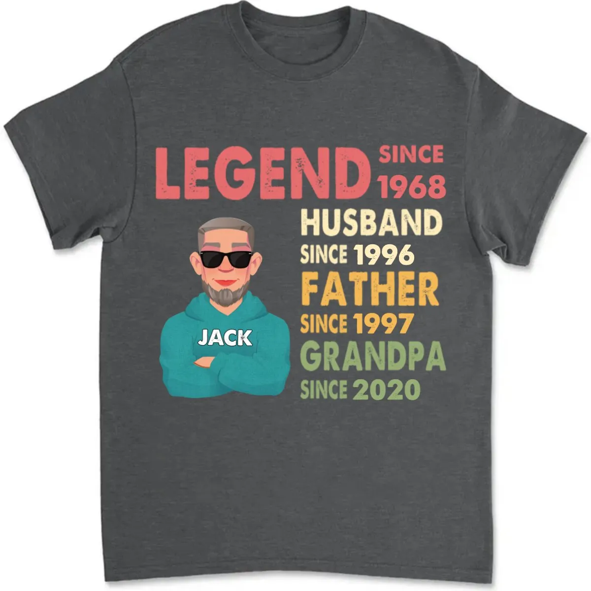 Father - Legend Husband Daddy Grandpa Custom Title - Personalized T-shirt