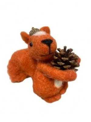 Felt Orange Squirrel Decoration