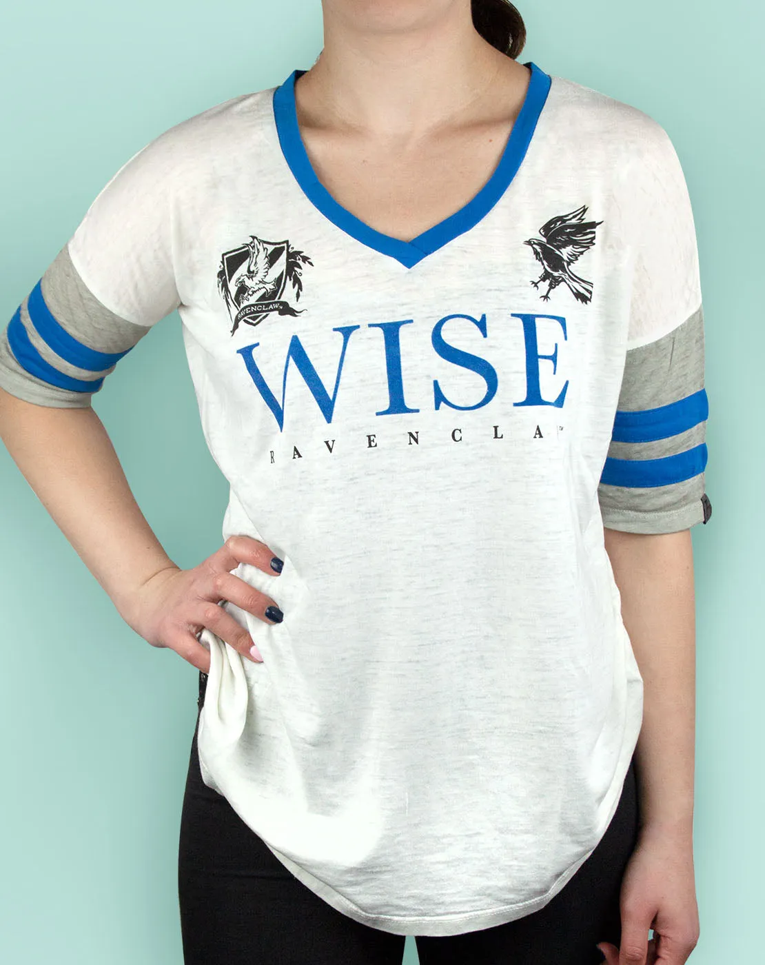 Harry Potter Ravenclaw Wise Womens/Ladies Varsity T-Shirt Sizes S-XL