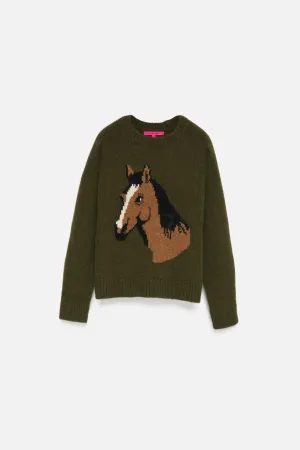 Horsey Raglan Crew