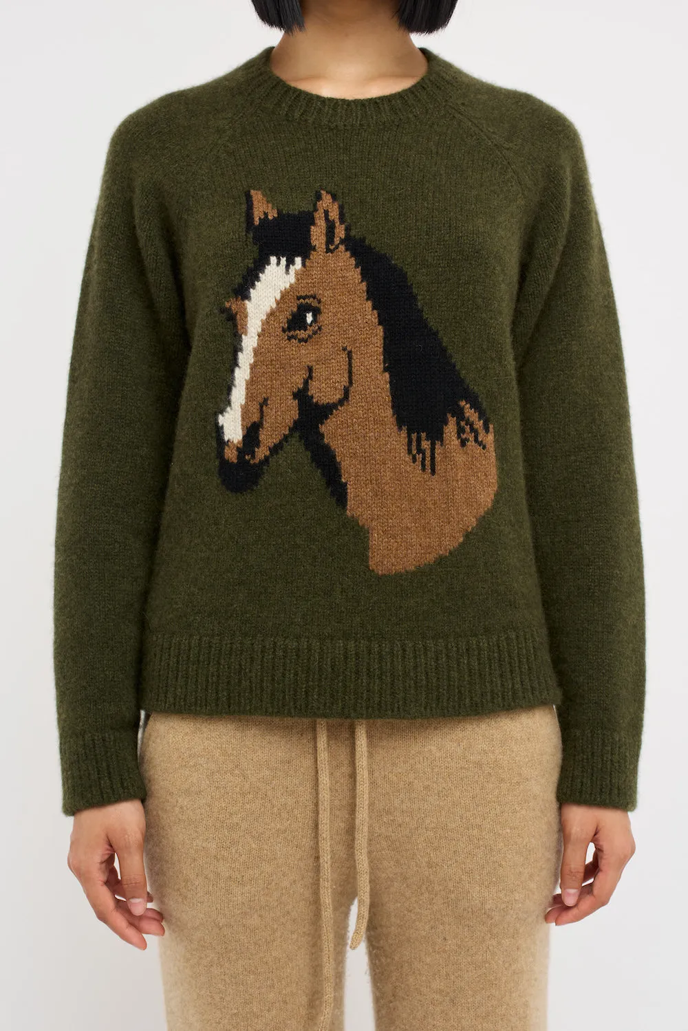 Horsey Raglan Crew