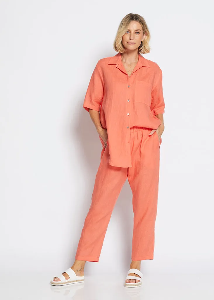 Jones linen trousers in Apricot