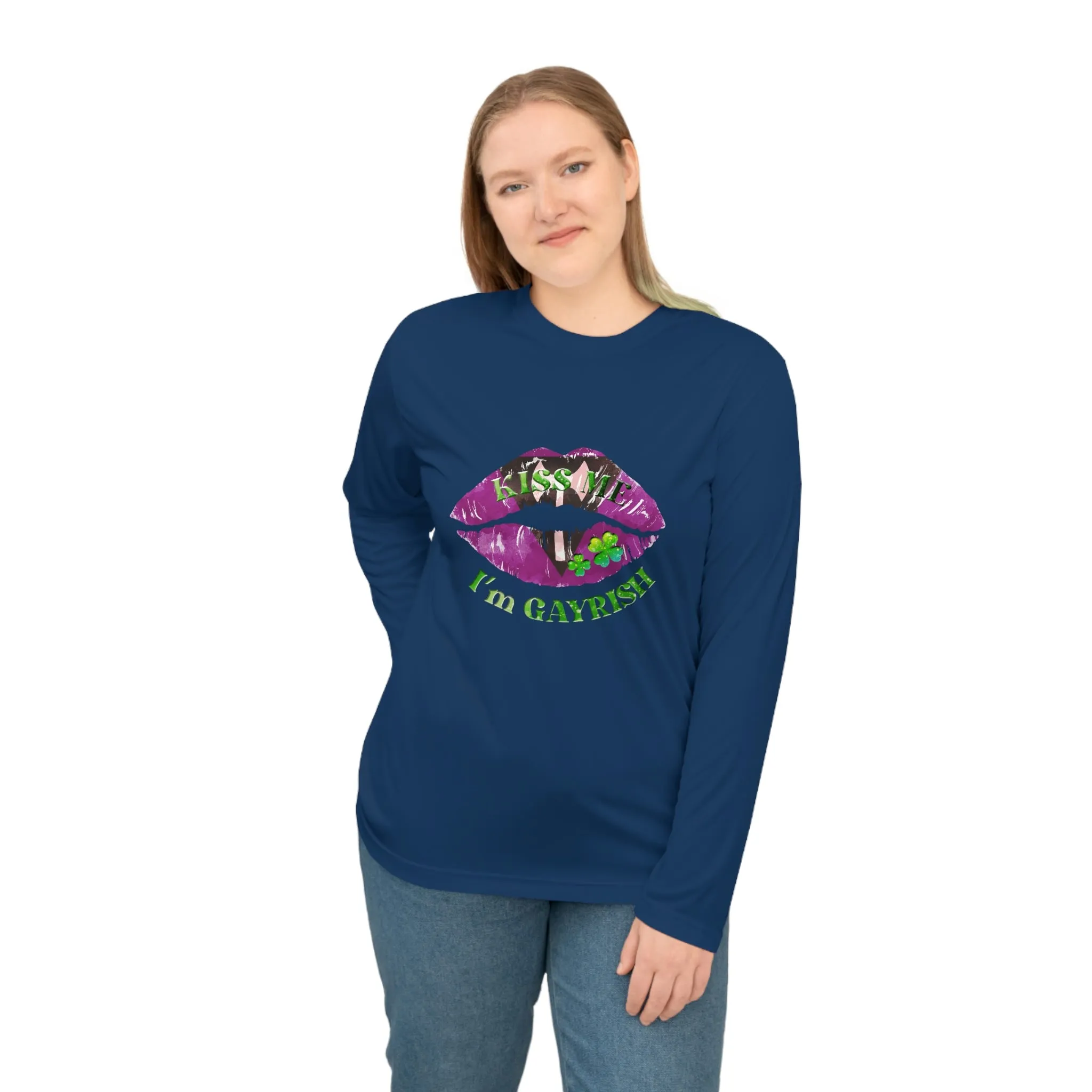 Labrys Lesbian Flag Unisex Performance Long Sleeve Shirt - Kiss Me