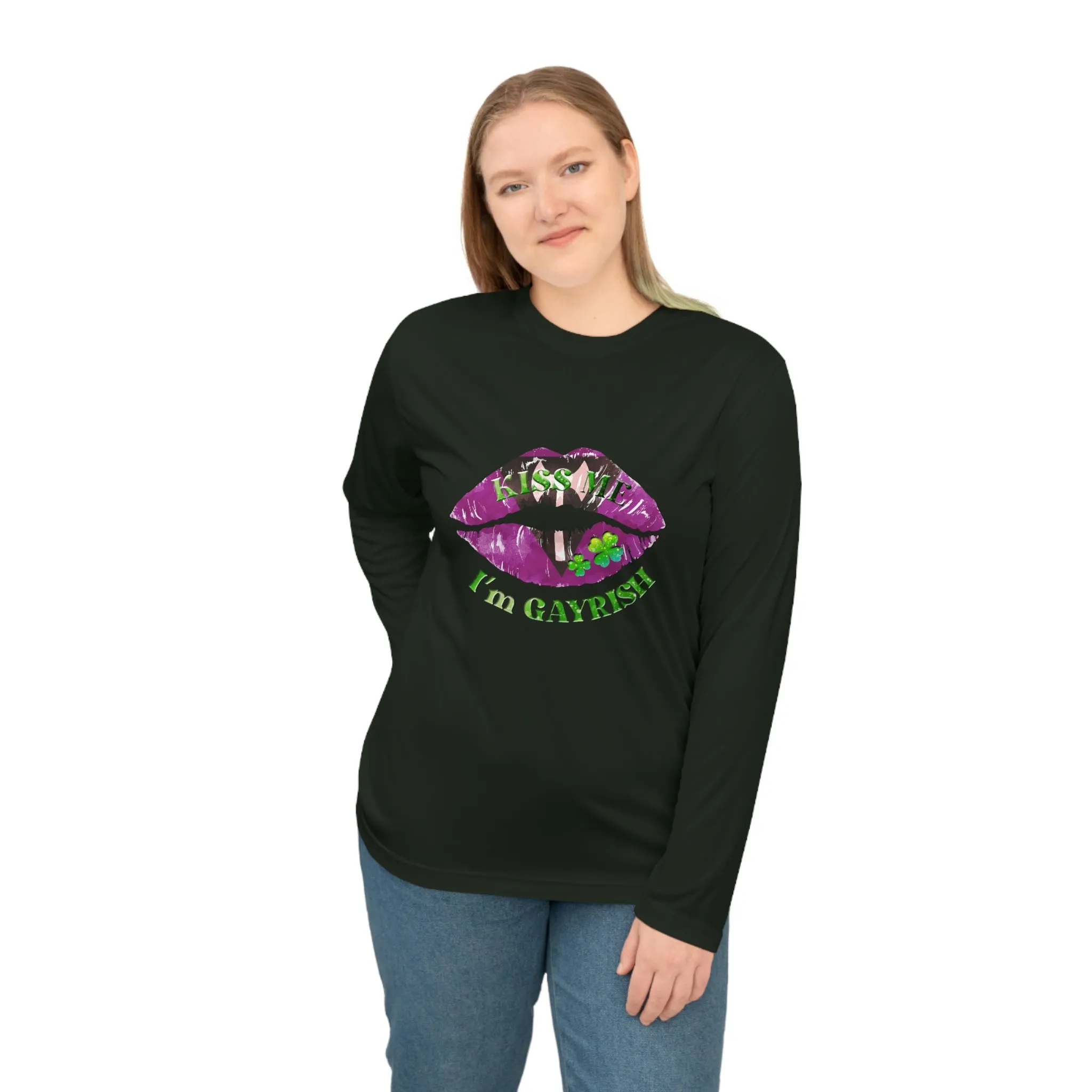 Labrys Lesbian Flag Unisex Performance Long Sleeve Shirt - Kiss Me