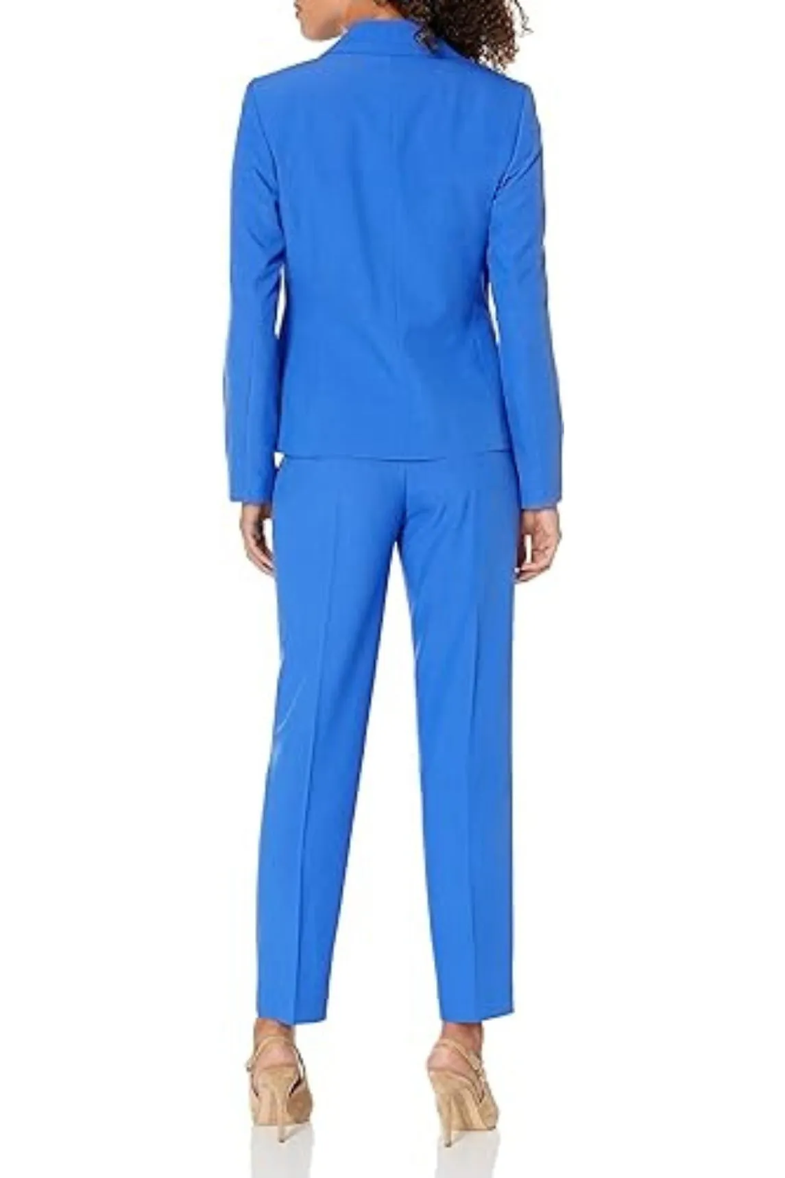 Le Suit Petite Stretch Crepe One Button Pantsuit