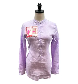 Lilac Linen - Luna Round Collar 6 Button