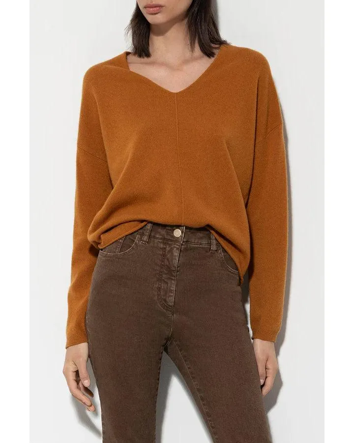 Luisa Cerano V-Neck Cashmere Blend Sweater