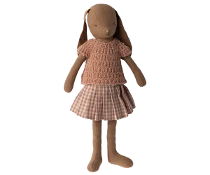 Maileg - Bunny Size 3 - Knitted Shirt & Skirt in Chocolate Brown