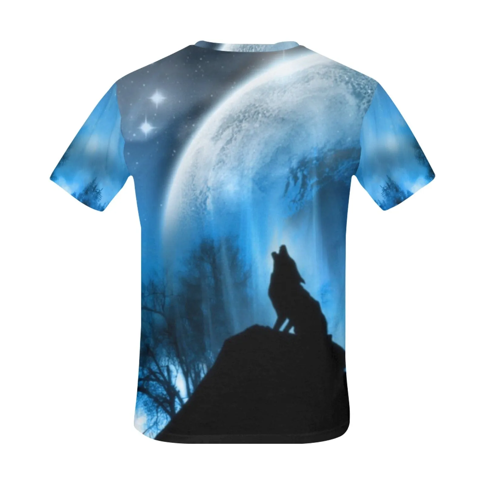 Men's Polyester Howling Wolf T-Shirt