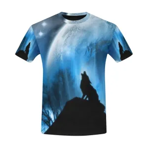 Men's Polyester Howling Wolf T-Shirt