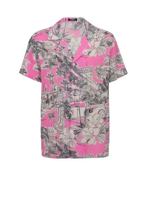 Miami Print Silk Pyjama Shirt