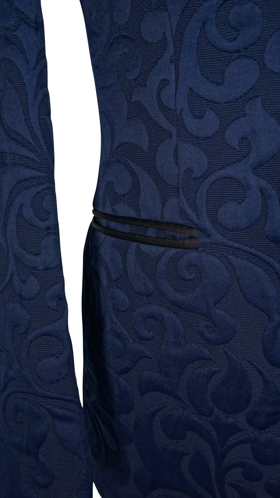 Navy Blue & Black Paisley Dinner Jacket