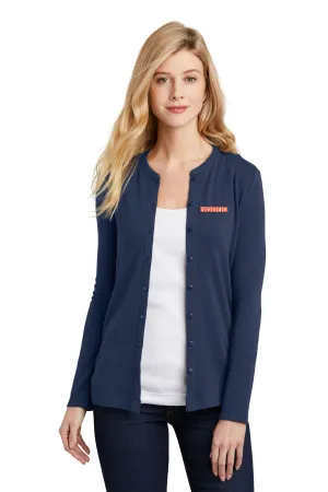 Port Authority Ladies Button-Front Cardigan, Dress Blue Navy [Fooda]