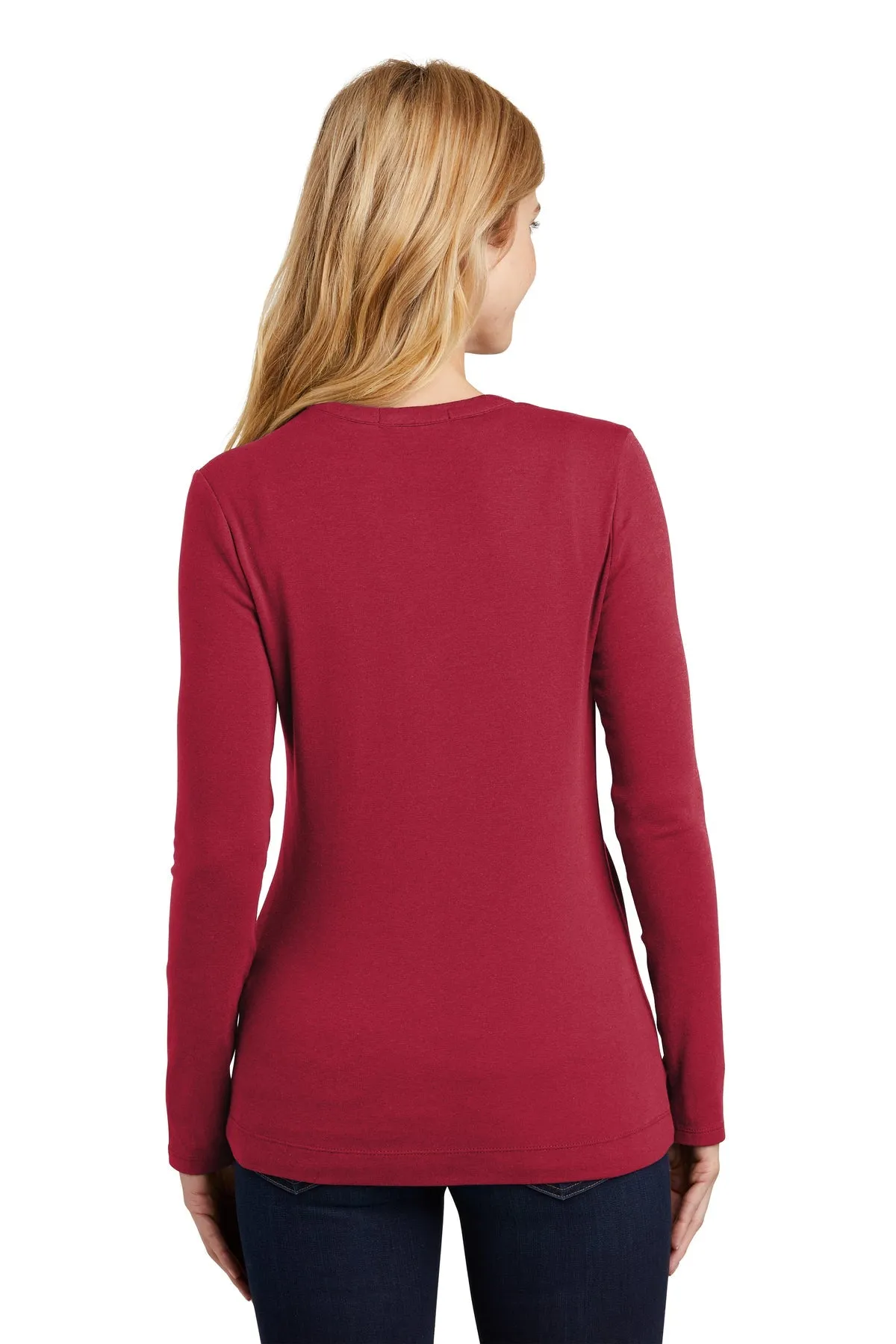 Port Authority Ladies Concept Stretch Branded Button-Front Cardigans, Rich Red