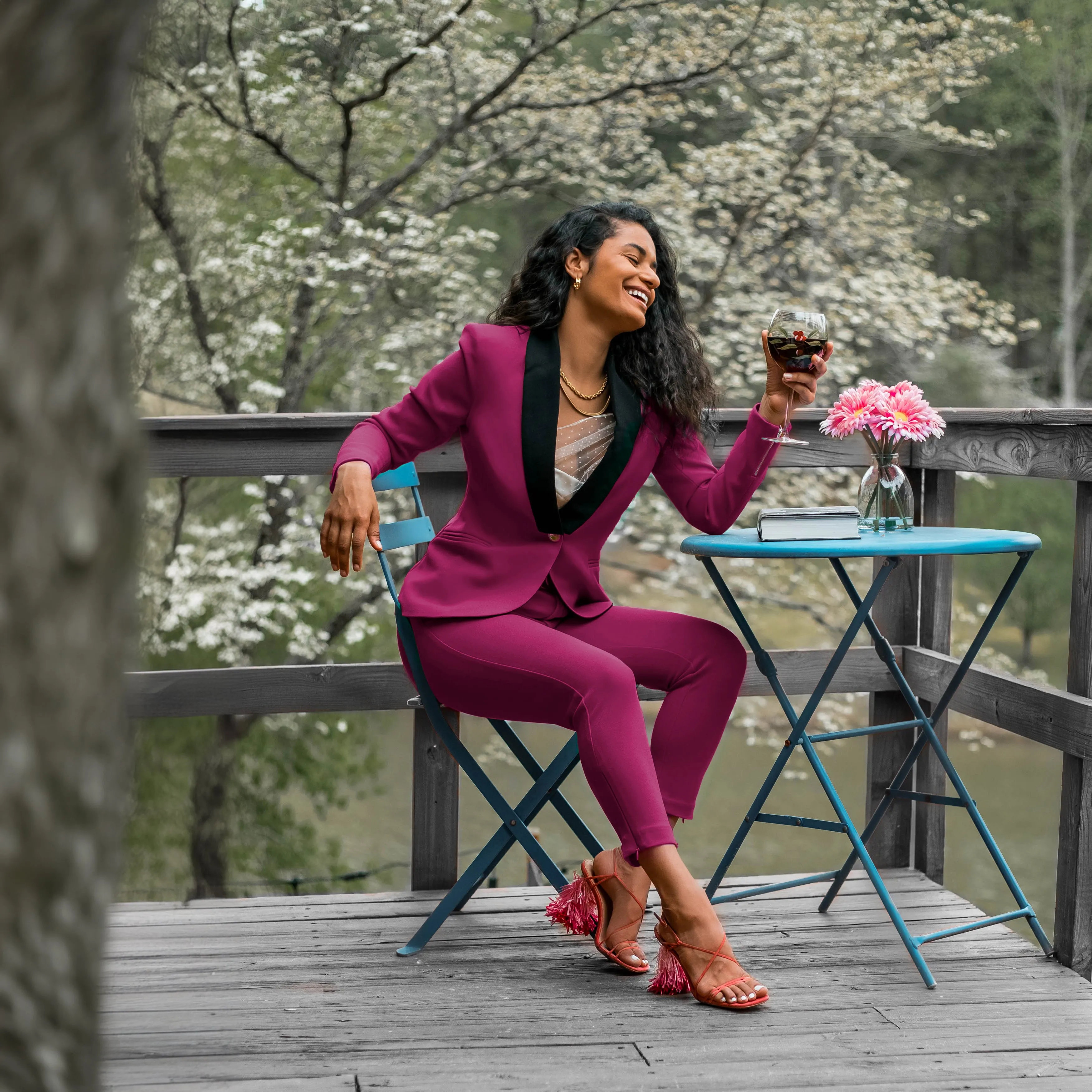 Rebellious Stretch Boss Blazer - Fuchsia