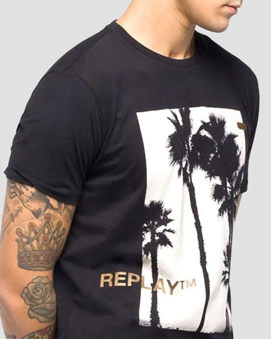 REPLAY M37342660 BLACK CREW T-SHIRT