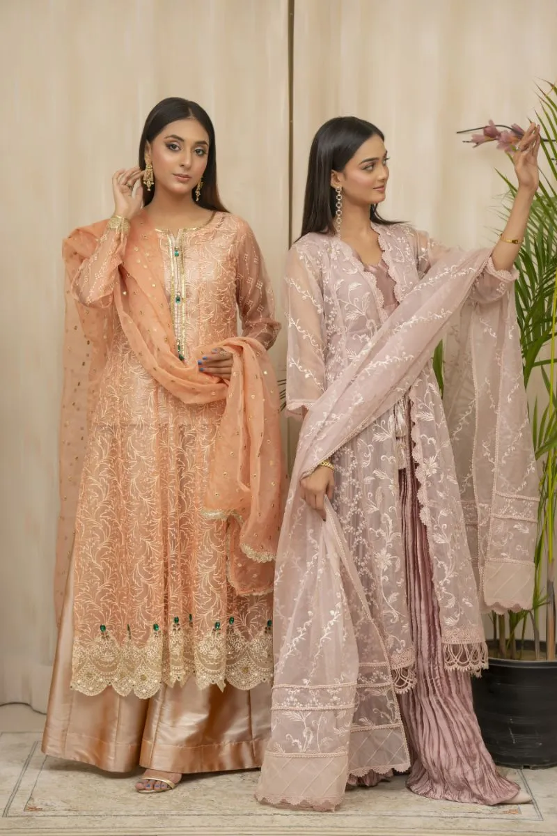 Sadia Aamir - Zumra - Vintage Mauve - Organza - 4 Piece