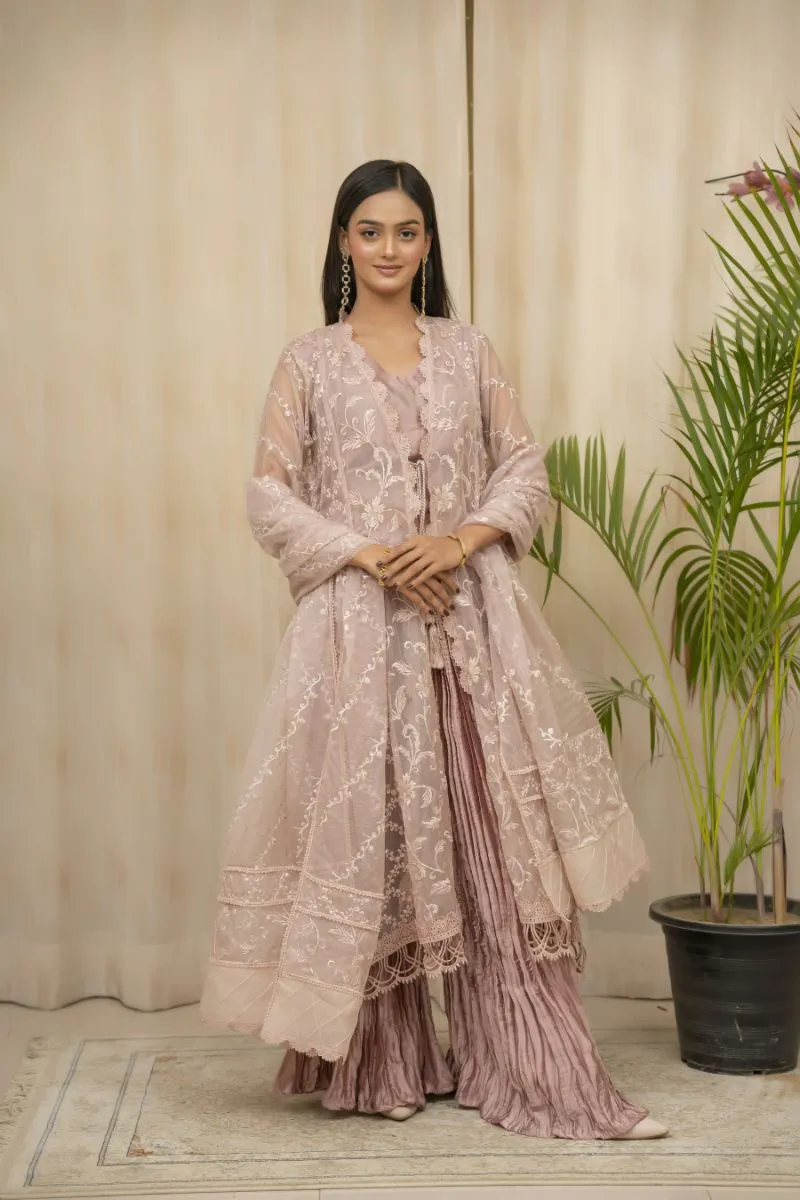 Sadia Aamir - Zumra - Vintage Mauve - Organza - 4 Piece