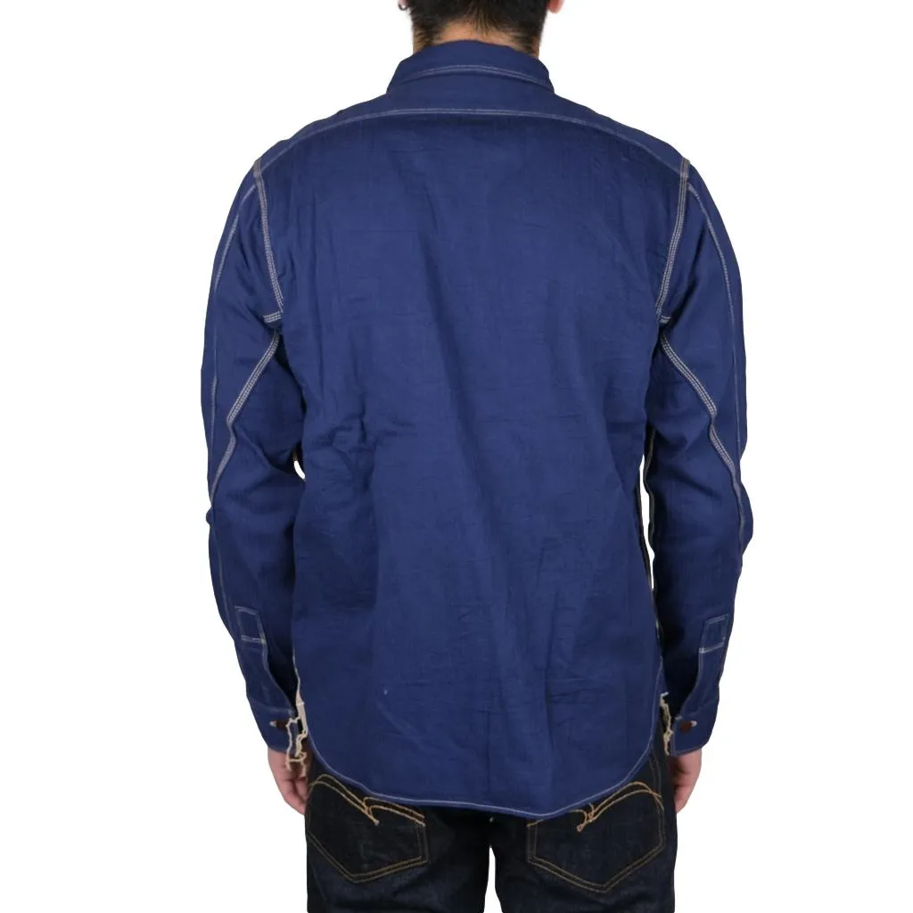 Samurai SJCBS24-HB Selvedge Herringbone Work Shirt (Ink Blue)