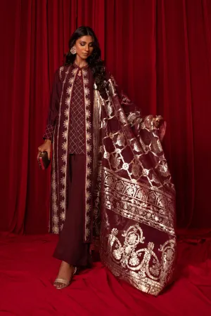 Sapphire Festive 2022 · 3 Piece Embroidered Silk Suit - 00U3ESL22V78